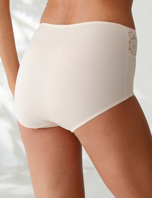 Maxislip met hoge taille en kanten tailleband in microvezel - set van 3 (neutraal) Maxislip met hoge taille en kanten tailleband in microvezel - set van 3 (neutraal)